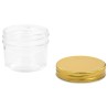 48 pcs Pots à confiture avec couvercle doré Verre 110 ml 