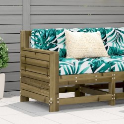 Canapé de jardin accoudoir 69x62x70,5 cm bois de pin imprégné 