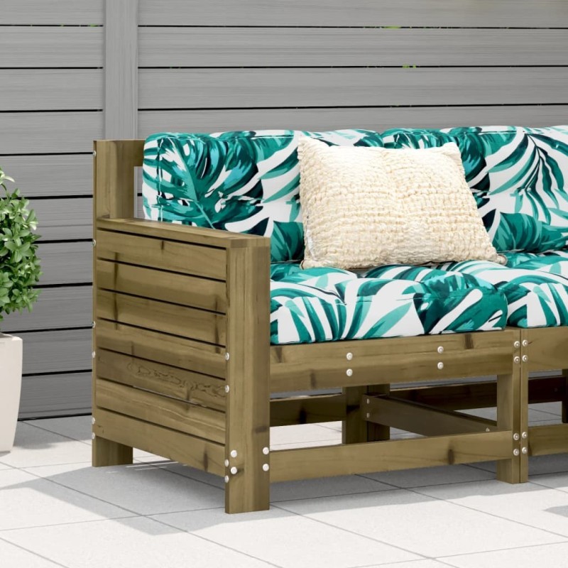 Canapé de jardin accoudoir 69x62x70,5 cm bois de pin imprégné 