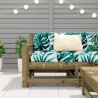 Canapé de jardin accoudoir 69x62x70,5 cm bois de pin imprégné 