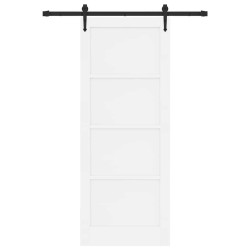 Porte glissante avec quincaillerie 'ORKDAL'en bois de pin massif blanc 