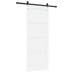 Porte glissante avec quincaillerie 'ORKDAL'en bois de pin massif blanc 