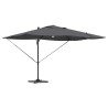 Parasol cantilever Roma avec LEDs en anthracite, 352x251x265 cm en aluminium. 