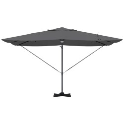 Parasol cantilever Roma avec LEDs en anthracite, 352x251x265 cm en aluminium. 