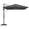 Parasol cantilever Roma avec LEDs en anthracite, 352x251x265 cm en aluminium. 