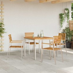 Table à manger d'extérieur 90x90x74,5 cm en bois massif 