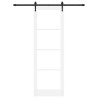 Porte coulissante avec matériel Blanc 78x232 cm Bois massif Pin 
