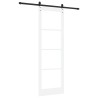 Porte coulissante avec matériel Blanc 78x232 cm Bois massif Pin 