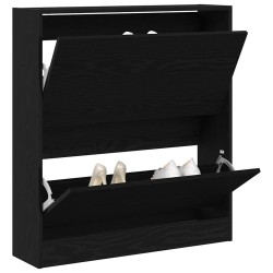Armoire à chaussures avec tiroir basculant Chêne noir 80x21x87,5 cm 