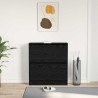 Armoire à chaussures avec tiroir basculant Chêne noir 80x21x87,5 cm 