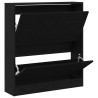 Armoire à chaussures avec tiroir basculant Chêne noir 80x21x87,5 cm 