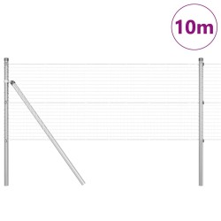 Ensemble de poteaux de clôture Set de 2 Acier galvanisé 10 x 0,5 m 