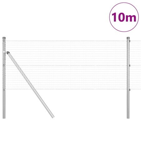 Ensemble de poteaux de clôture Set de 2 Acier galvanisé 10 x 0,5 m 