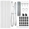 Ensemble de poteaux de clôture Set de 2 Acier galvanisé 10 x 0,5 m 