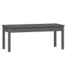 Banc de jardin gris 109x44x45 cm bois massif de pin 