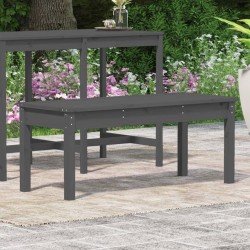 Banc de jardin gris 109x44x45 cm bois massif de pin 
