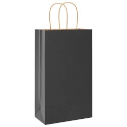 Sacs en papier 250 pcs avec poignées noir 21x11x36 cm 