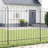 Clôture de jardin avec sommet arrondi - 6,8 x 1,5 m en acier 