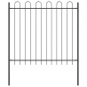 Clôture de jardin avec sommet arrondi - 6,8 x 1,5 m en acier 