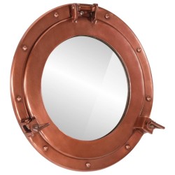 Miroir en forme de hublot mural Ø38 cm aluminium et verre 