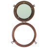 Miroir en forme de hublot mural Ø38 cm aluminium et verre 