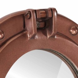 Miroir en forme de hublot mural Ø38 cm aluminium et verre 