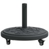 Base de parasol avec roues pour poteaux de 38-48 mm, 13 kg, ronde. 