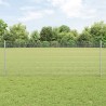 Clôture en fil soudé avec 5 poteaux en U Argent 0,8x10 m Acier 