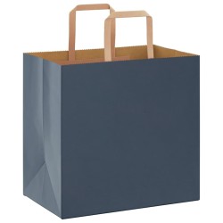 Sacs en papier 250 pcs avec poignées bleu 26x17x25 cm 