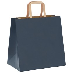 Sacs en papier 250 pcs avec poignées bleu 26x17x25 cm 