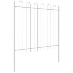 Clôture de jardin avec sommets en arche blanche, 6,8x1,5 m en acier 