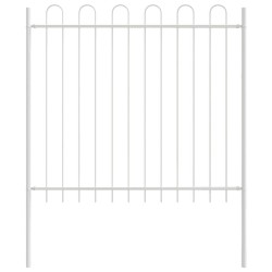 Clôture de jardin avec sommets en arche blanche, 6,8x1,5 m en acier 