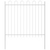 Clôture de jardin avec sommets en arche blanche, 6,8x1,5 m en acier 