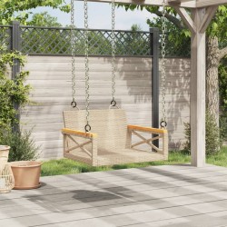 Balancelle beige 63x62x40 cm résine tressée 