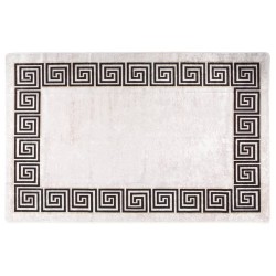 Tapis lavable antidérapant 160x230 cm Beige clair 