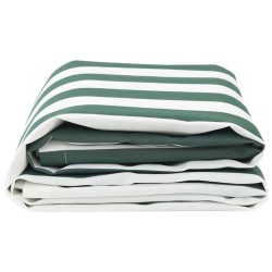 Tissu de rechange auvent vert et blanc 10x1,6 m 