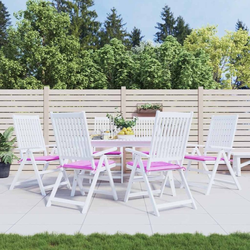 Coussins de chaise de jardin lot de 6 rose 50x50x4 cm tissu 