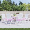 Coussins de chaise de jardin lot de 6 rose 50x50x4 cm tissu 