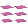 Coussins de chaise de jardin lot de 6 rose 50x50x4 cm tissu 