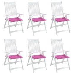 Coussins de chaise de jardin lot de 6 rose 50x50x4 cm tissu 