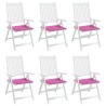 Coussins de chaise de jardin lot de 6 rose 50x50x4 cm tissu 