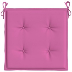 Coussins de chaise de jardin lot de 6 rose 50x50x4 cm tissu 