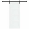 Porte coulissante avec matériel blanc 86x211 cm en pin massif 