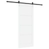Porte coulissante avec matériel blanc 86x211 cm en pin massif 