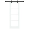 Porte Coulissante avec Kit de Quincaillerie Blanche 78x211 cm en Bois Massif de Pin 