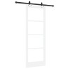 Porte Coulissante avec Kit de Quincaillerie Blanche 78x211 cm en Bois Massif de Pin 