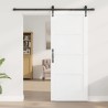 Porte coulissante avec quincaillerie blanche 83x202 cm en bois massif de pin 