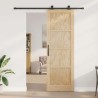 Porte coulissante avec ensemble de quincaillerie 78x232 cm en bois de pin massif 