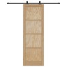 Porte coulissante avec ensemble de quincaillerie 78x232 cm en bois de pin massif 