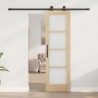 Porte Coulissante avec Ensemble de Matériel 'ORKDAL'Bois Massif & Verre 